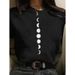 New Cross-border Foreign Trade Product: Moon Eclipse Print, White Lettering, Simple And Trendy Women's T-shirt Wholesale_ecoleips.com