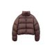 girl Girl Brown Kendall Jenner Short For Women 2025 New White Duck Down Puffer Jacket Winter Stand Collar Petite Coat_ecoleips.com