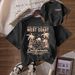 Women's Casual Round Neck Short Sleeve T-Shirt Multi-Color American Style Simple Fashionable Sports Top Solid Loose Printed_ecoleips.com