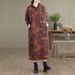 girl New Artistic Print Loose Plus Size Casual Warm Hooded Pullover Long Cotton Jacket_ecoleips.com