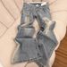 Aria Basics Vintage Washed Light-Colored Flared Jeans For Women, New Spring And Autumn Style, Lace Patchwork, Low Waist, Loose Fit,_ecoleips.com