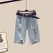 Women's Clothing Summer Outfit With A Complete Set Of Women's New Light Luxury Design Hollow Vest Vest Hole Shorts Three Piece Set_ecoleips.com