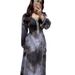 Women's Clothing Fashion Print Slim V Neck Elegant Long High Waist Dress_ecoleips.com