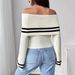 Women's Off Shoulder Cropped Knit Sweater With Bell Sleeves - Sexy Streetwear Top For Summer - White Fashion Trends_ecoleips.com
