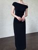 Luxi French Style Asymmetrical Waist Cinching Long Dress Elegant Slimming Summer Style Sleeveless Ankle-Length Casual Dress for Women_ecoleips.com