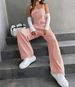 K Retro Pocket Solid Color Straight Tube Workwear Overalls, Loose And Fashionable Casual Pants For Women_ecoleips.com