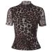 2025 Autumn New Fashion Hot-Selling Women's Clothing Sexy Slim Fit Leopard Print Short Sleeve Tops Wholesale_ecoleips.com