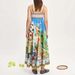Women's Clothing INS New Cotton And Linen Printed Suspenders Sunflower Skirt Holiday Style Dress_ecoleips.com