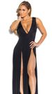 2024 Summer New Women Sexy High Split Dresses Sleeveless Deep V-Neck High Slit Long Party Bodycon Red Dresses_ecoleips.com