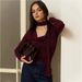 Spicy Mature Style Women's T-Shirt with Ribbon V Neck Long Sleeved Base Layer Short Pleated Inner Design Fashionable Top_ecoleips.com