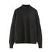 Winter Loose Multi-color Semi-turtleneck Knitted Sweater_ecoleips.com