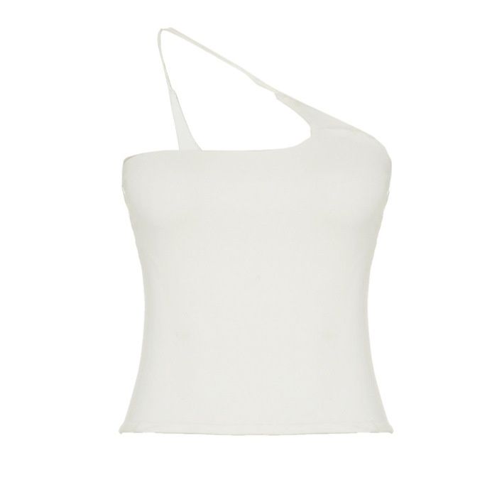 Sexy Women's Top With One-shoulder Strap, Hot Girl European American Style Versatile Thin Strap Inner Wear, New Design_ecoleips.com