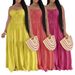 AL349 Women's Sleeveless Bohemian Dress Long Cake Skirt Suspender Design Cross Border European American Summer Fashion_ecoleips.com
