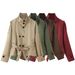 Double-Breasted Belted Trench Coat –Autumn Trendy Short Jacket For Women (S/M/L, Khaki/Red/Olive/Brown)_ecoleips.com