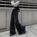 New American-style High-waisted Denim Pants For Women, Designed To Be Slimming Versatile, With Wide Legs And_ecoleips.com