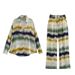 2025 Summer Women's Shirt Tie-Dye Long Straight-Leg Pants Set Personality Trendy Style_ecoleips.com