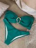 Sexy Solid Color Bikini Set - Strapless Bandeau Top & High Cut Bottom Women's Swimwear_ecoleips.com