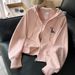 Women's Zip-Up Cropped Hoodie – Lightweight Oversized Sweatshirt With Drawstring (Light Gray/Pink/Mint Green/Orange-Red, S-XL)_ecoleips.com