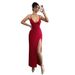 Women's Sexy High-Slit Bodycon Dress - Slim Fit Suspender Mini Skirt | Summer Stretchy One-Step Skirt | European & American Style_ecoleips.com