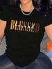 European And American Cross-border Foreign Trade Wholesale Fashion Letter Print Round Neck Plus Size Short-sleeve_ecoleips.com