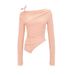 AC781 Spring And Autumn New Pure Desire Sexy Off-Shoulder Strap Long Sleeve Slim Fit Pullover Sweet Fashion T-Shirt Top_ecoleips.com