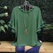 Plus-size Tassel Ruffle Sleeve Round-neck Printed Color-block Women's Loose T-shirt_ecoleips.com