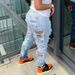 K New European And American Style Street Trendsetters, Internet Famous High Waisted Elastic Jeans And Women's Pants_ecoleips.com