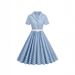 Women's Polka Dot Dress Short Sleeved French Style Long Skirt European And American Cross Border Fashion_ecoleips.com