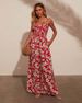 Women's Clothing high waist holiday style flower print suspenders jumpsuit _ecoleips.com