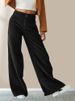 K New Style Of Slim And High Waisted Casual Straight Leg Pants For Women With A Sense Of Sagging_ecoleips.com