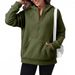 Autumn/Winter Women's Half-Zip Hoodie With Fleece And Oversized Colorful Hoodie_ecoleips.com