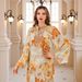 Verve Muslim Abaya Summer Long Printed Maxi Dress Dubai Robe_ecoleips.com