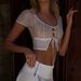 European And American INS Style New Hot-Selling Sexy Lace Ultra-Short Cropped Patchwork Lace-Up See-Through Cardigan_ecoleips.com