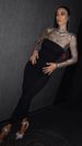 Women's Clothing BlingBling Net Diamond Stitching Hip Hugging Black Dress Socialite Luxury Banquet Party Bandage Dress_ecoleips.com
