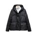 Women's Solid Color Hooded Women's Down Jacket Thickened Short Large Pocket Bread Jacket_ecoleips.com