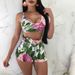 Women's Clothing Sexy Printed Strappy Suspenders Two Piece Suit Nightclub Clothes_ecoleips.com