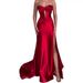 Women's Clothing High End Temperament Elegant Wrap Chest One Shoulder Long Banquet Big Swing Evening Dress Bridesmaid Dress Dress_ecoleips.com