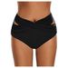Border Single Swimming Trunks High Waist Leggings Triangle Swimming Trunks Women's Versatile Slim Cross Hollow Women's Swimming Trunks_ecoleips.com