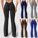 Women's Clothing Nude Seamless Micro Flared Yoga Pants Sports Running Fitness Trousers Women's High Waist Hip Lifting Yoga Pants_ecoleips.com