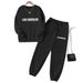 Women's Autumn/Winter Versatile Casual Long Sleeve Sweatshirt Fleece Lined Two Piece Set Letter Print_ecoleips.com