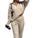 New Two-piece Set Casual And Comfortable Lapel Long-sleeved Straight Pants Knitted Set_ecoleips.com