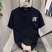 Men's ClothingSummer New Short Sleeve T-shirt Women's Fashion Brand Trend Women's Clothes Loose Casual Printed T-shirt Half T Sleeve Black_ecoleips.com