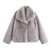 Women’s Faux Fur Plush Coat – European & American Style Winter Jacket, Lapel Design, Multi-Color Options_ecoleips.com