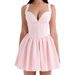 Best-selling In Europe And America: Sexy Floral Print Slip Deep V-neck Short Dress, Blue Printed Corset Dress For Summer_ecoleips.com