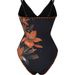 Women's Floral Print One Piece Swimsuit Tassel Wrap Skirt Beachwear Set Stylish Sexy Clothing_ecoleips.com