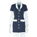 Fashion Women's Slimming Color Block Dress in Black And White with Cardigan European And American Style Short Button-Up Dress_ecoleips.com