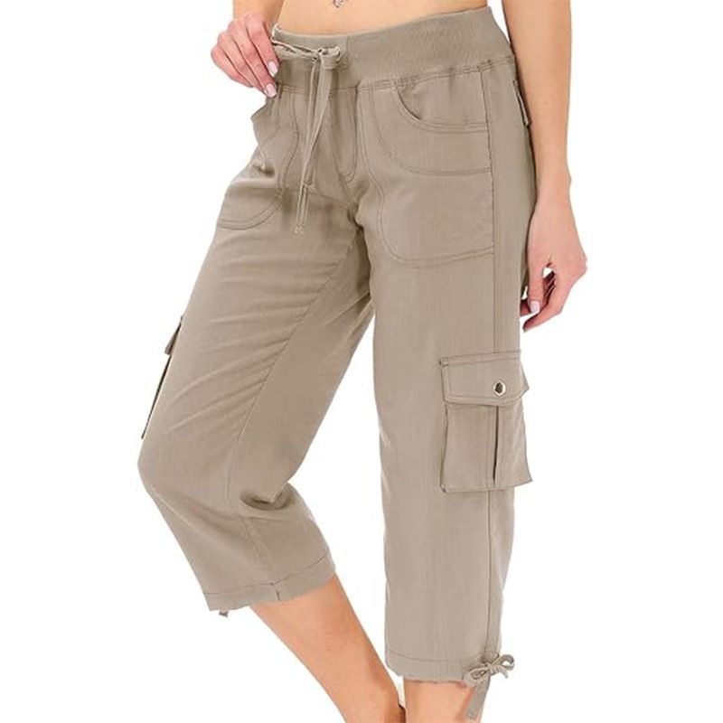 Summer Women's Loose Fitting Sportswear Outdoor Hiking Yoga Pants With Pockets_ecoleips.com