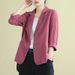 Original Foreign Trade Italian Women's Clothing Clearance Sale, Unbranded Cotton-linen Blazer, Loose Casual Long-sleeve_ecoleips.com
