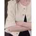 Xiaoxiangfeng Round Neck Five Quarter Sleeve Fashionable Short Jacket For Women's Spring New 2025 Light Luxury High-End_ecoleips.com