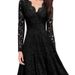 Christmas Women's Autumn And Winter Skirts, Lace Dresses, Long Sleeves, And Underneath With A Base Skirt_ecoleips.com